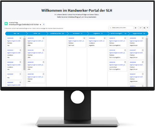 Ansicht des Handwerkerportals im SLHub ÖLIS